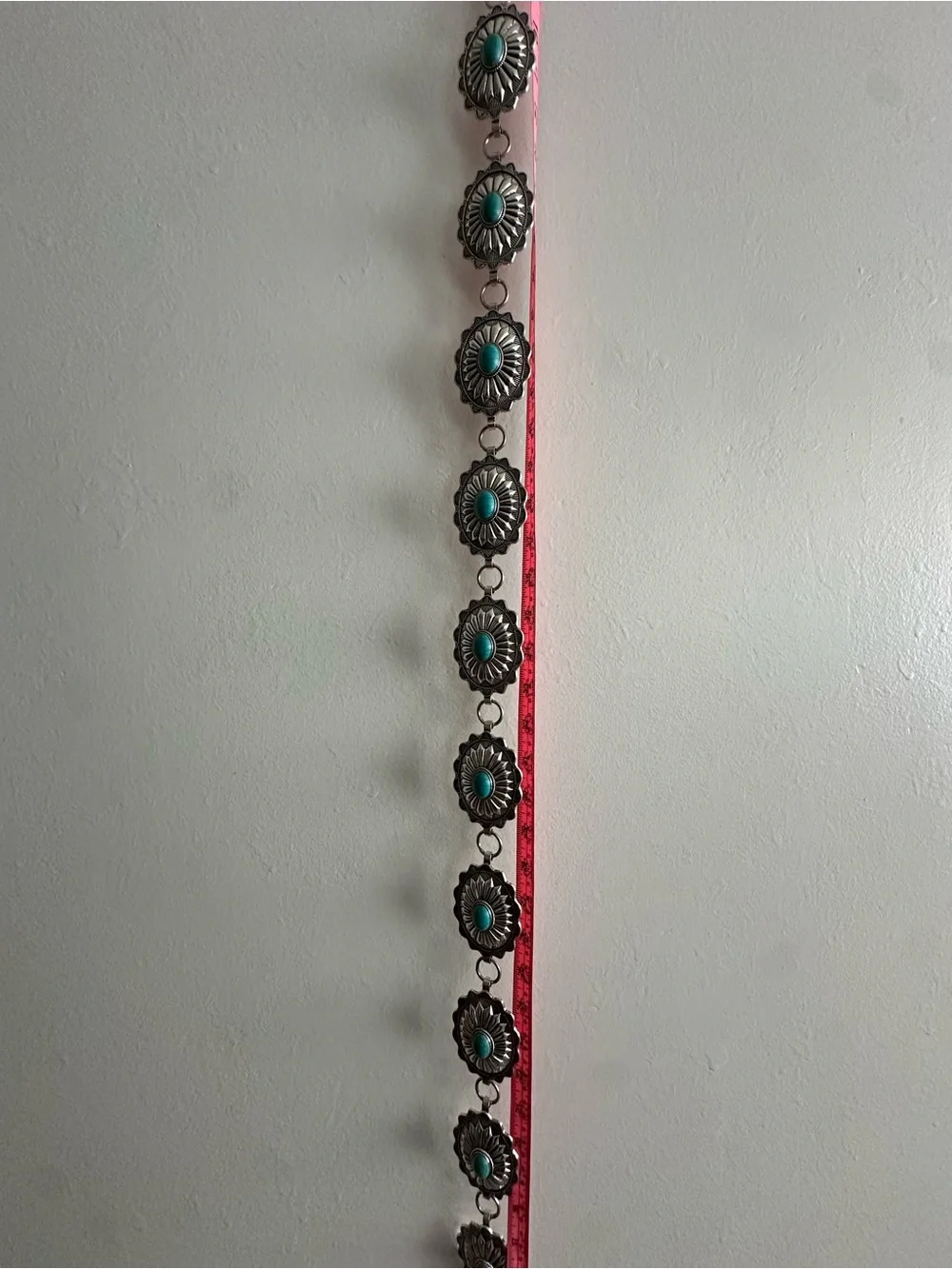 Turquoise Stone Silver-Tone Western Concho Belt Accent